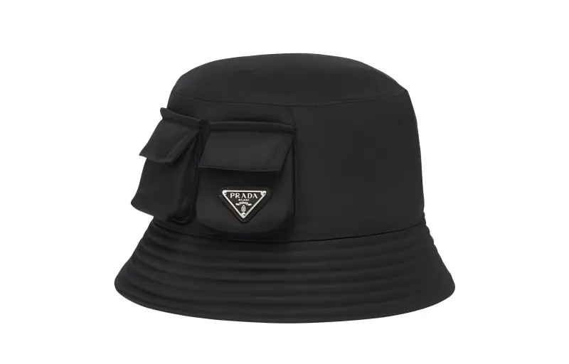 Prada Triangle-Logo Pocket-Detailed Bucket Hat