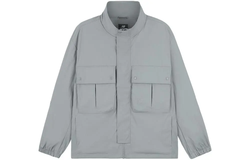 New Balance Jackets Men's Gray Stand Collar Moderate Workwear