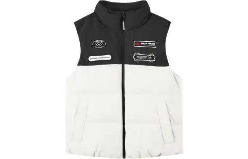 Skechers Colorful Down Vests Men's Marshmallow White/0074 Stand Collar Moderate Other