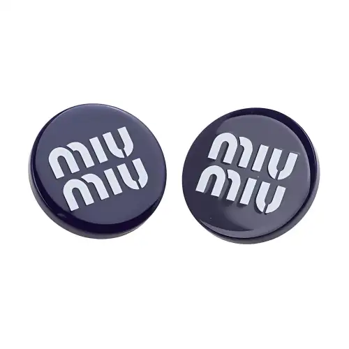 MIU MIU Plexiglass Clip On Earrings Women's Blue