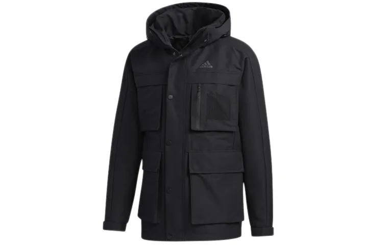 Adidas Down Jackets Men's Black Hooded Moderate 3-in-1 Down Jacket