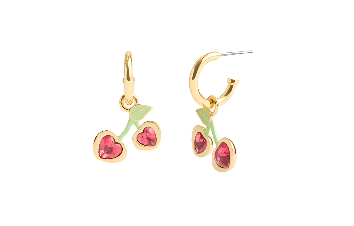 COACH Brass Plated, Glass, Enamel, Cubic Zirconia Earrings Unisex Gold