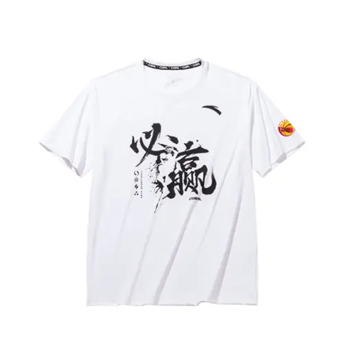 ANTA T Shirts Men's White Crew Neck Moderate Straight Fit