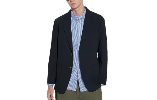 UNIQLO Business Suits Men's Navy Blue Suit Collar Moderate Business Suit