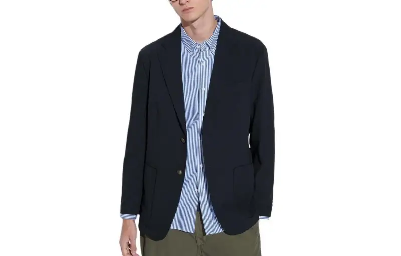 UNIQLO Business Suits Men's Navy Blue Suit Collar Moderate Business Suit