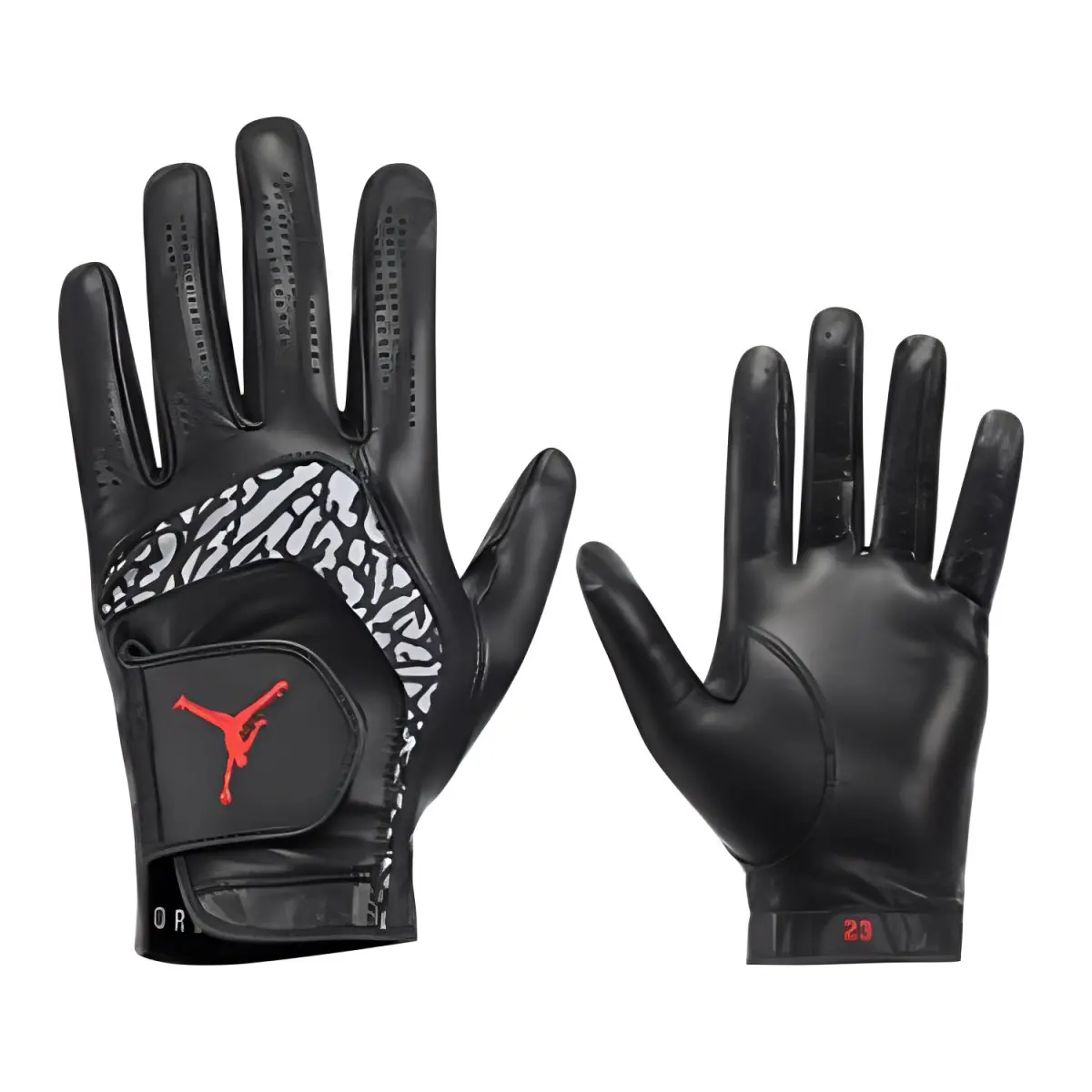 Jordan Sheepskin, Polyester, Elastane, Polyamide, Artificial Leather Sports Gloves Unisex Black