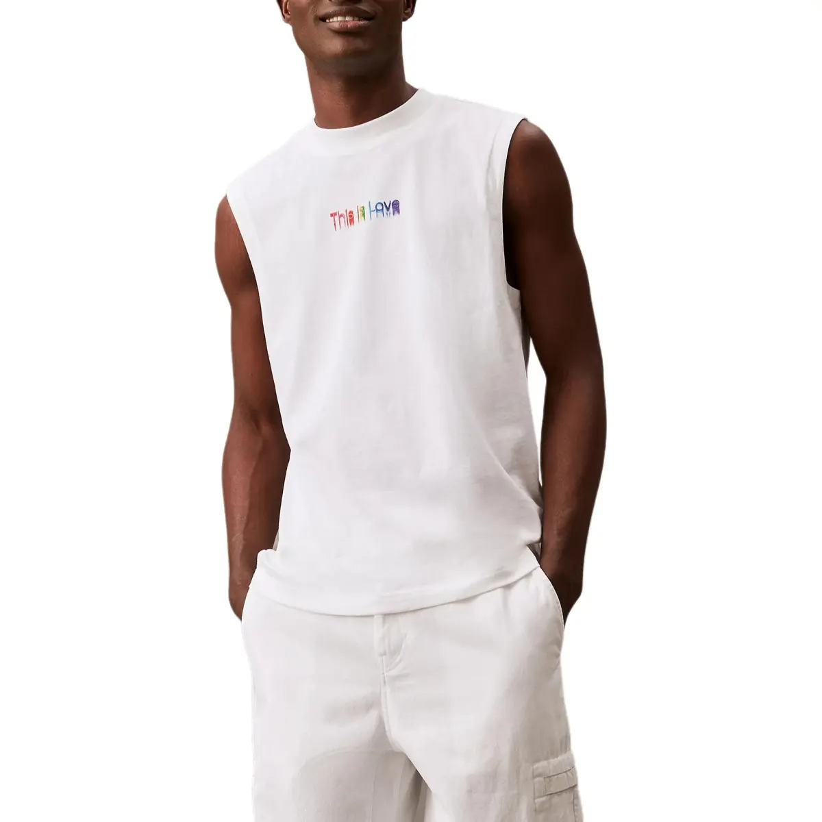 CALVIN KLEIN T Shirt Europe Version Men's Bright White