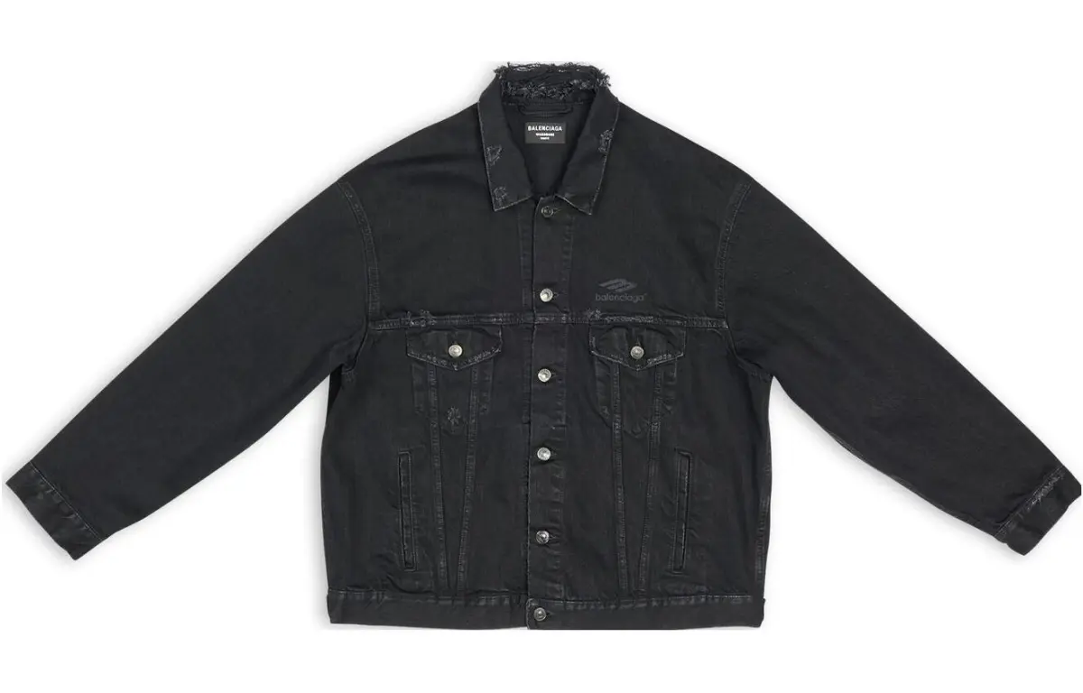 Balenciaga SS22 Denim Jacket Men's Black
