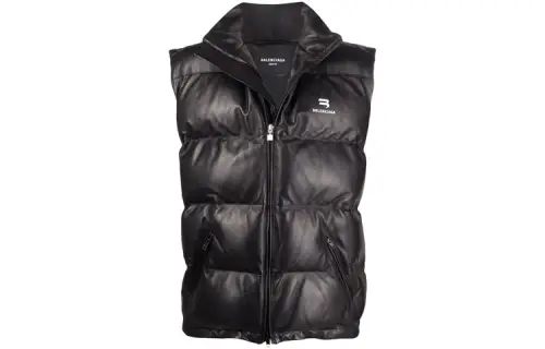 Balenciaga Vests Men's Black Stand Collar Moderate