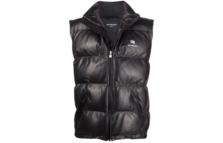 Balenciaga Vests Men's Black Stand Collar Moderate