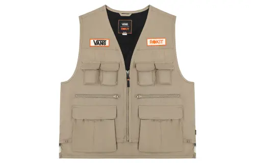 Vans Vests Unisex Khaki Collarless Moderate Fishing