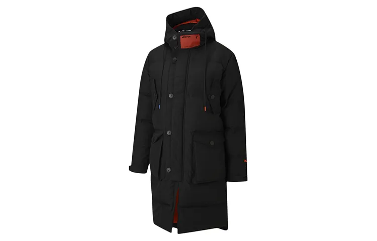 PUMA X ATTEMPT Down Jackets Men's Black Hooded Thickened Down Coat