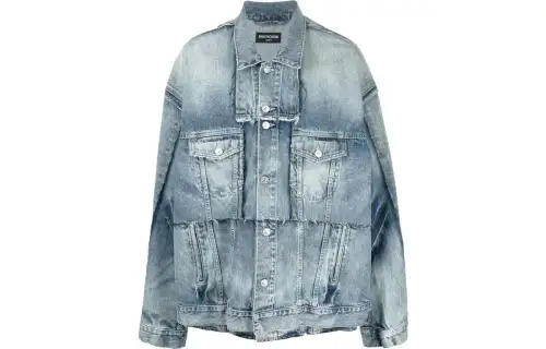Balenciaga Denim Jacket Regular Fit Men's Blue