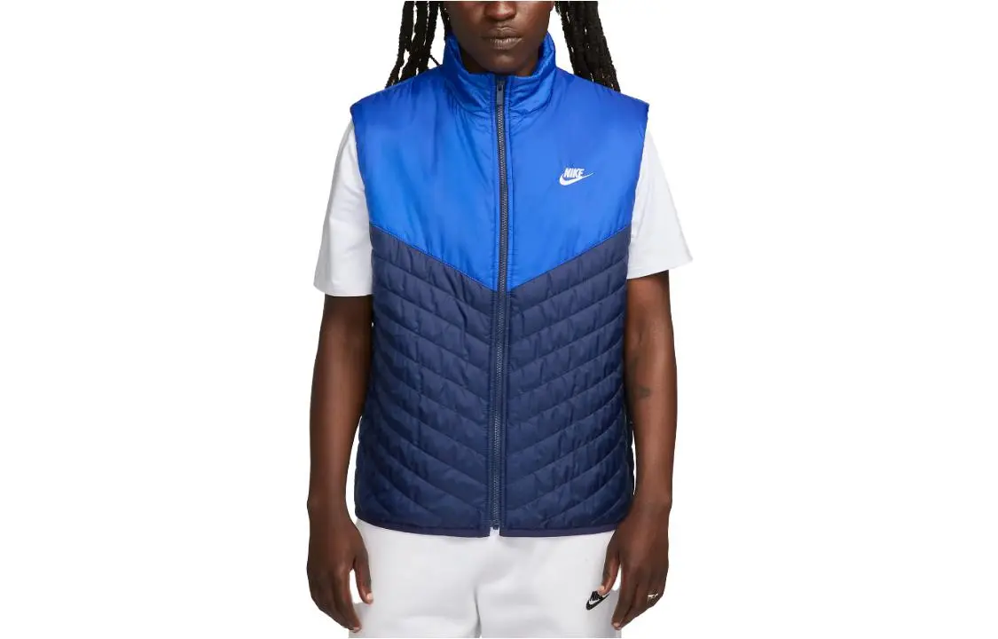 Nike Vests Men's Blue Stand Collar Moderate Other
