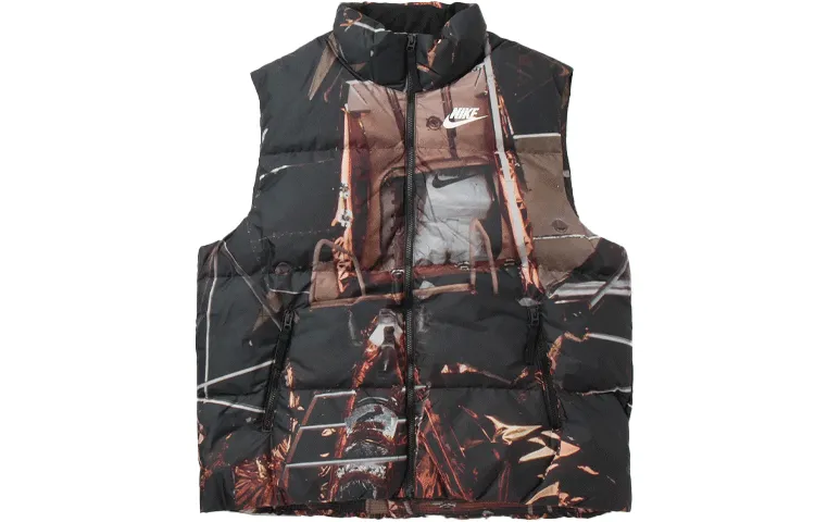 Nike Down Vests Men's Black Stand Collar Moderate Other