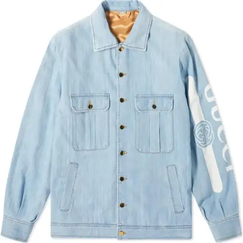 GUCCI Jackets & Coats Men's Light Blue