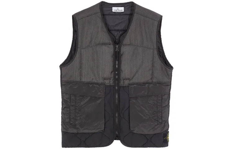 STONE ISLAND Vests Unisex Black V Neck Moderate Other