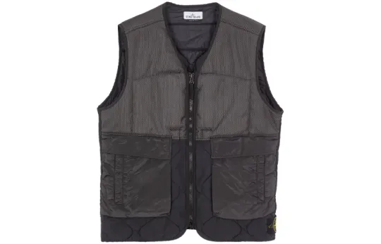 STONE ISLAND Vests Unisex Black V Neck Moderate Other