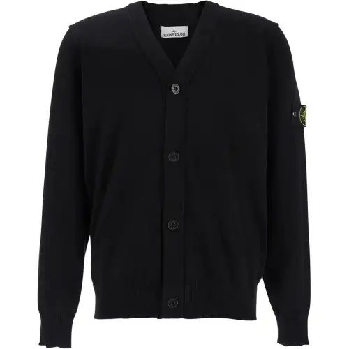 STONE ISLAND Compass Patch V Neck Cardigan