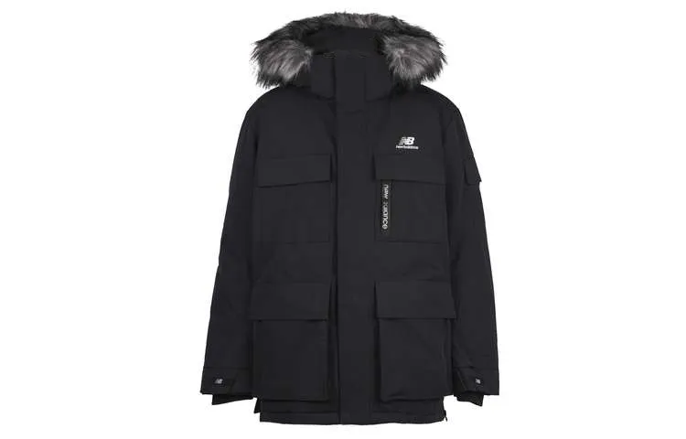 New Balance Down Jackets Men's Black Hooded Moderate Other