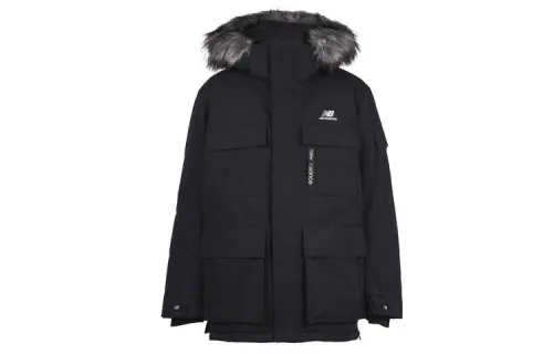 New Balance Down Jackets Men's Black Hooded Moderate Other
