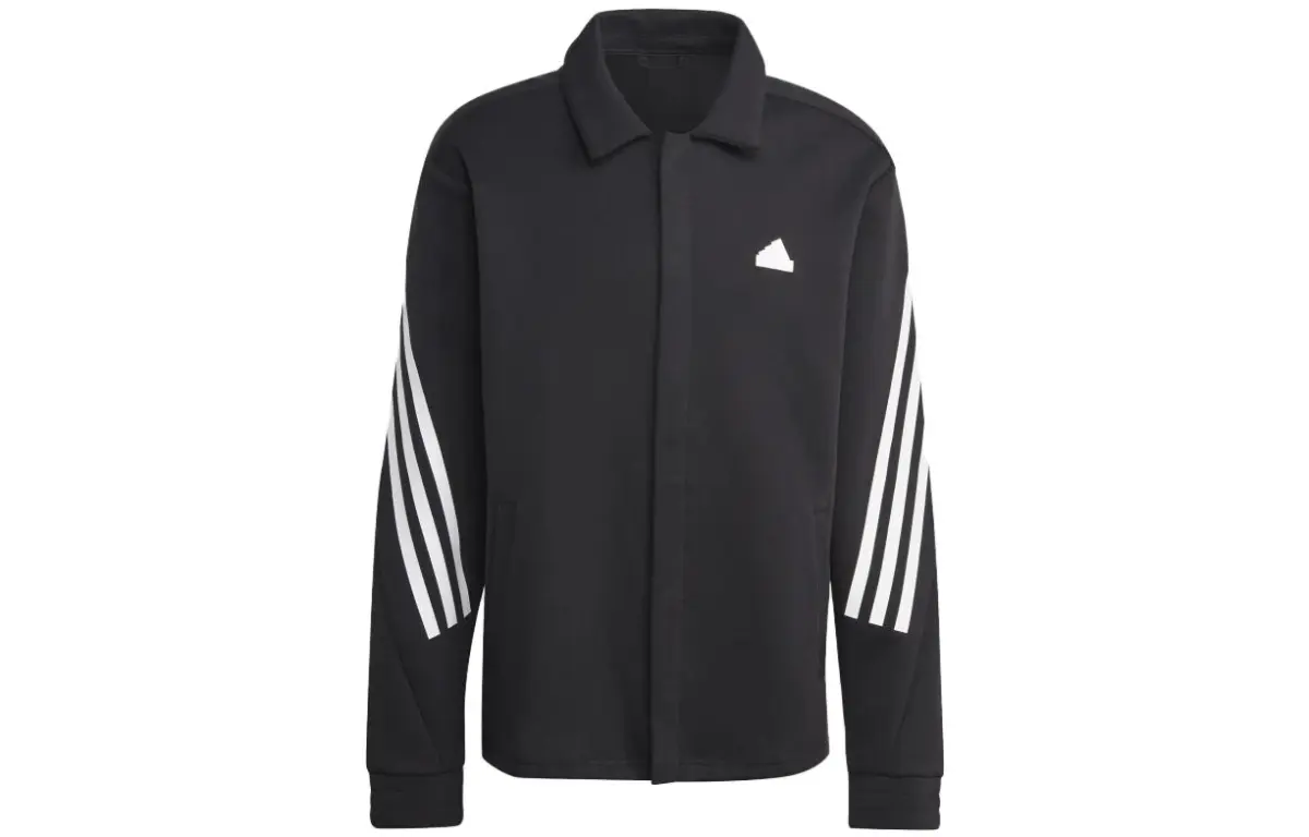Adidas Jackets Men's Black Lapel Moderate Straight Fit