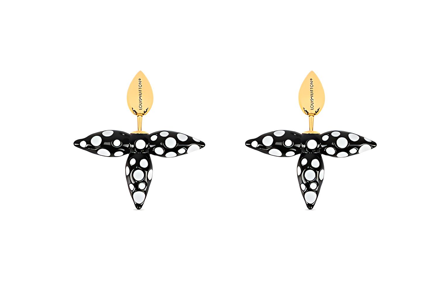 LOUIS VUITTON Louis Vuitton LV X YK joint limited edition LOUISETTE earrings women's black