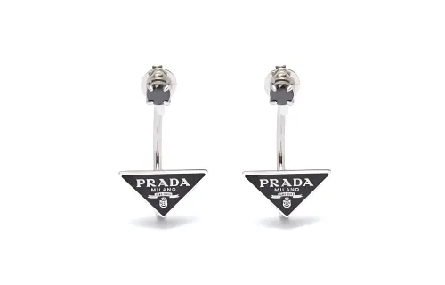 PRADA Earrings Women's Black/Silver