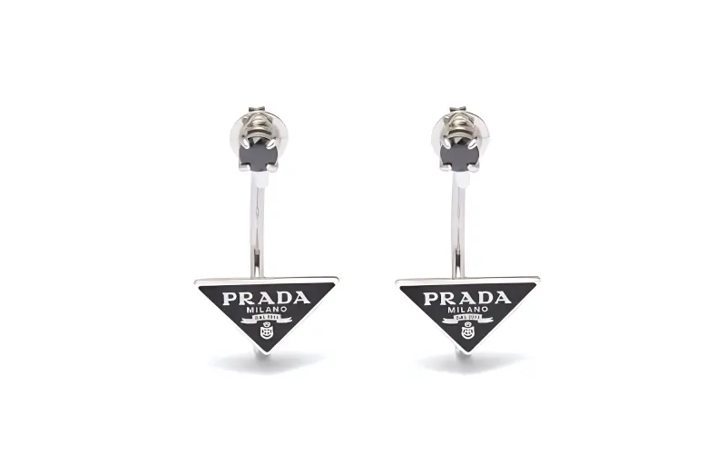 PRADA Earrings Women's Black/Silver