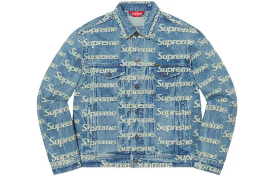Supreme Frayed Logos Denim Trucker Jacket