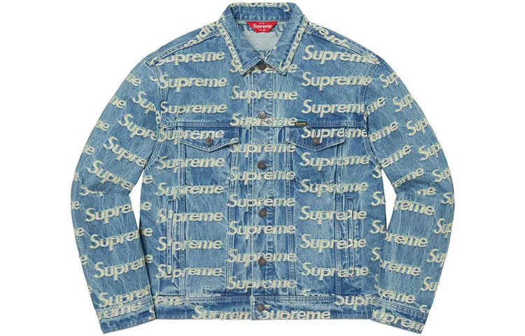 Supreme Frayed Logos Denim Trucker Jacket