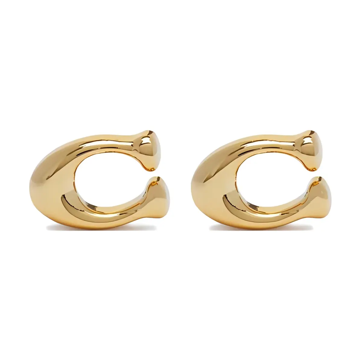 COACH Logo Plaque Stud Earrings