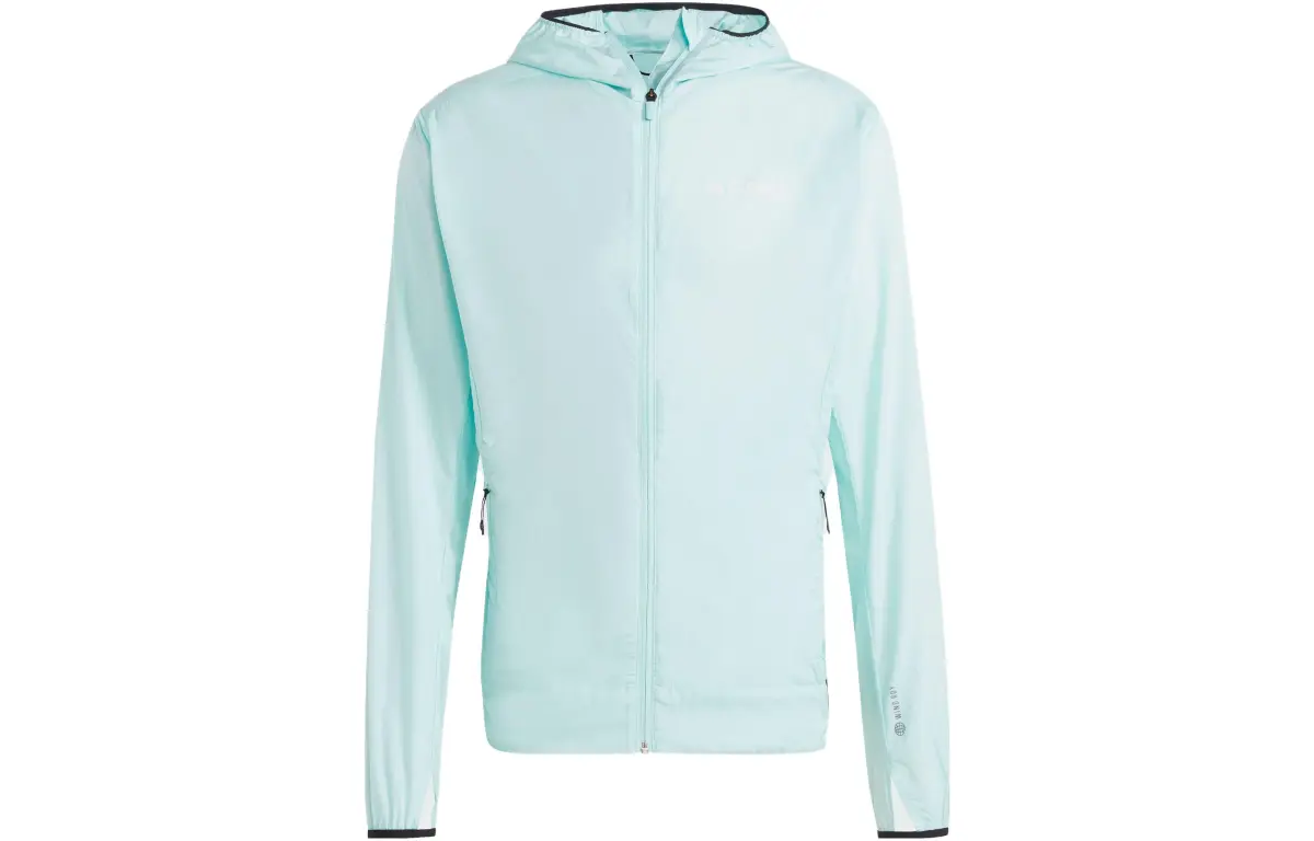 Adidas Jackets Men's Light Mint Green Hooded Moderate Straight Fit