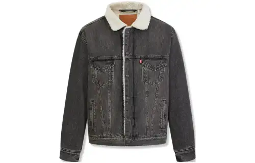 Levis Denim Jackets Men's Black Lapel Moderate Other