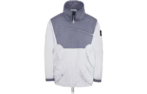 STONE ISLAND Windbreaker Jacket Unisex Silver