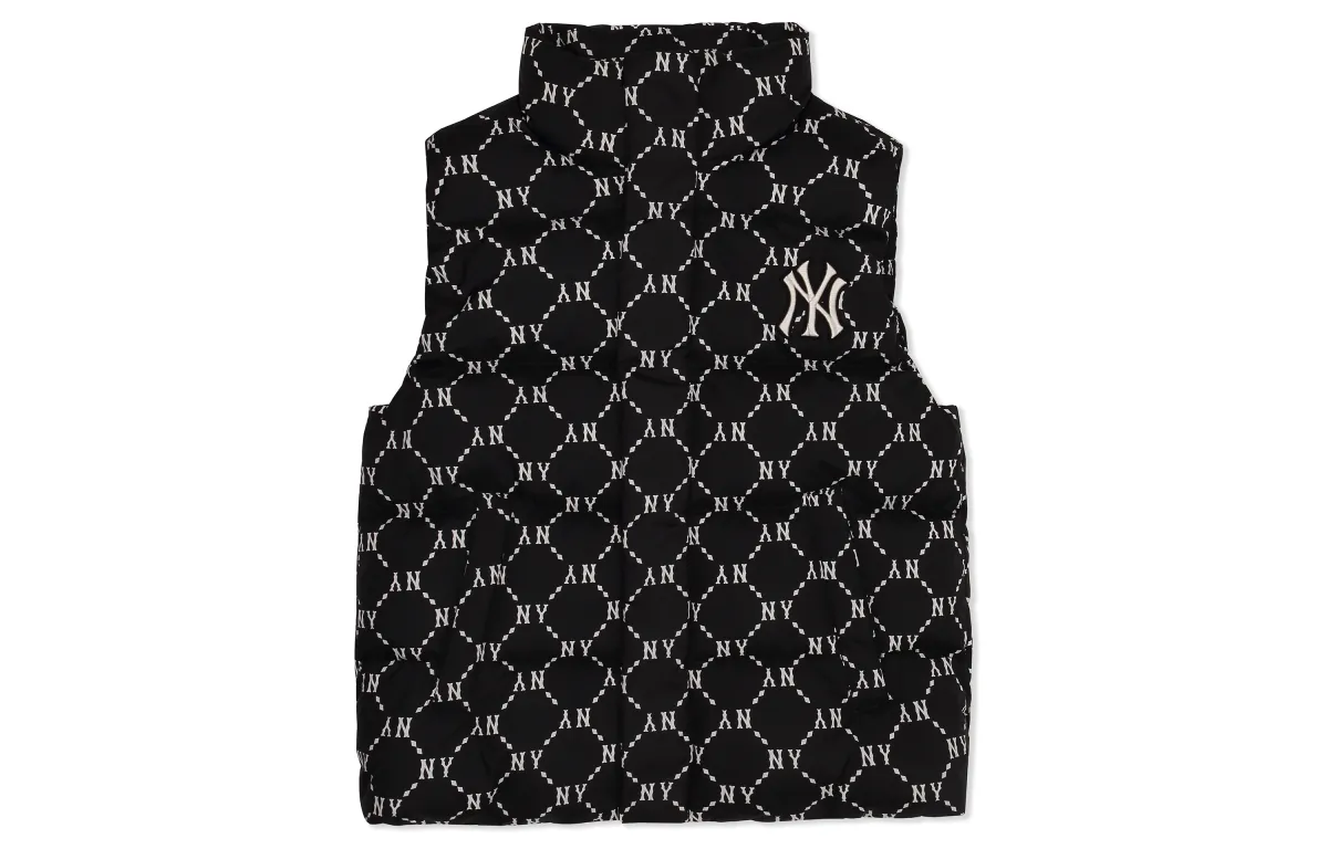 MLB Down Vests Unisex Black Stand Collar Moderate