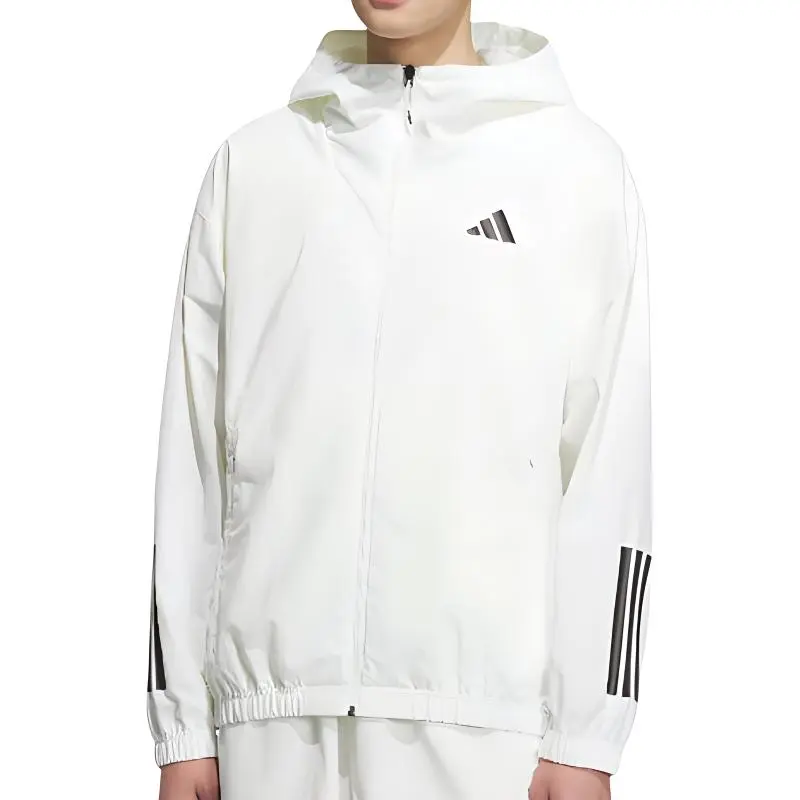 Adidas Jackets Men's White Hooded (Non-detachable) Moderate