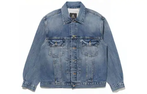 Levi’s SS24 SILVERTAB series solid color single-breasted loose casual long-sleeved denim jacket men’s indigo blue