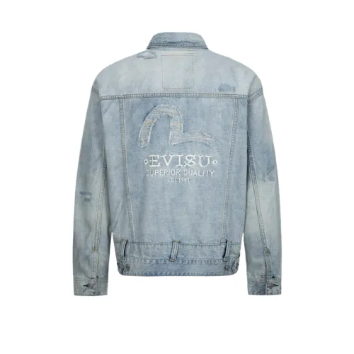 EVISU Denim Jackets Men's Denim Blue Lapel Moderate Other