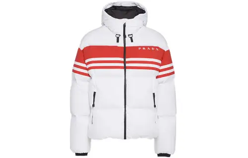 PRADA Down Jackets Men's White Hooded Moderate