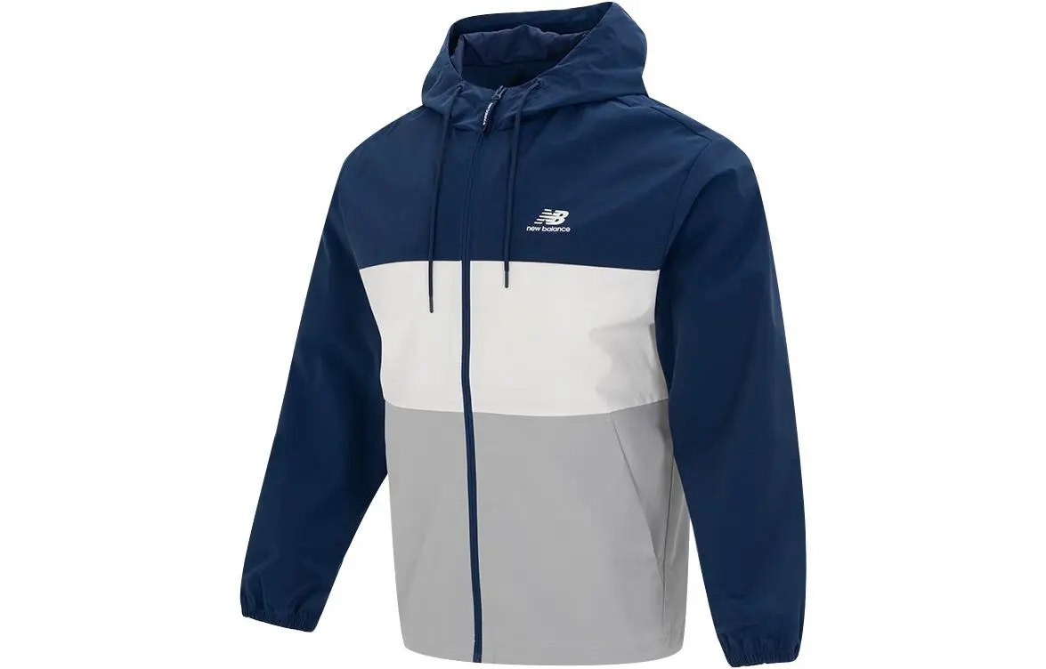 New Balance Jackets Men's Blue Hooded (Non-detachable) Moderate Straight Fit