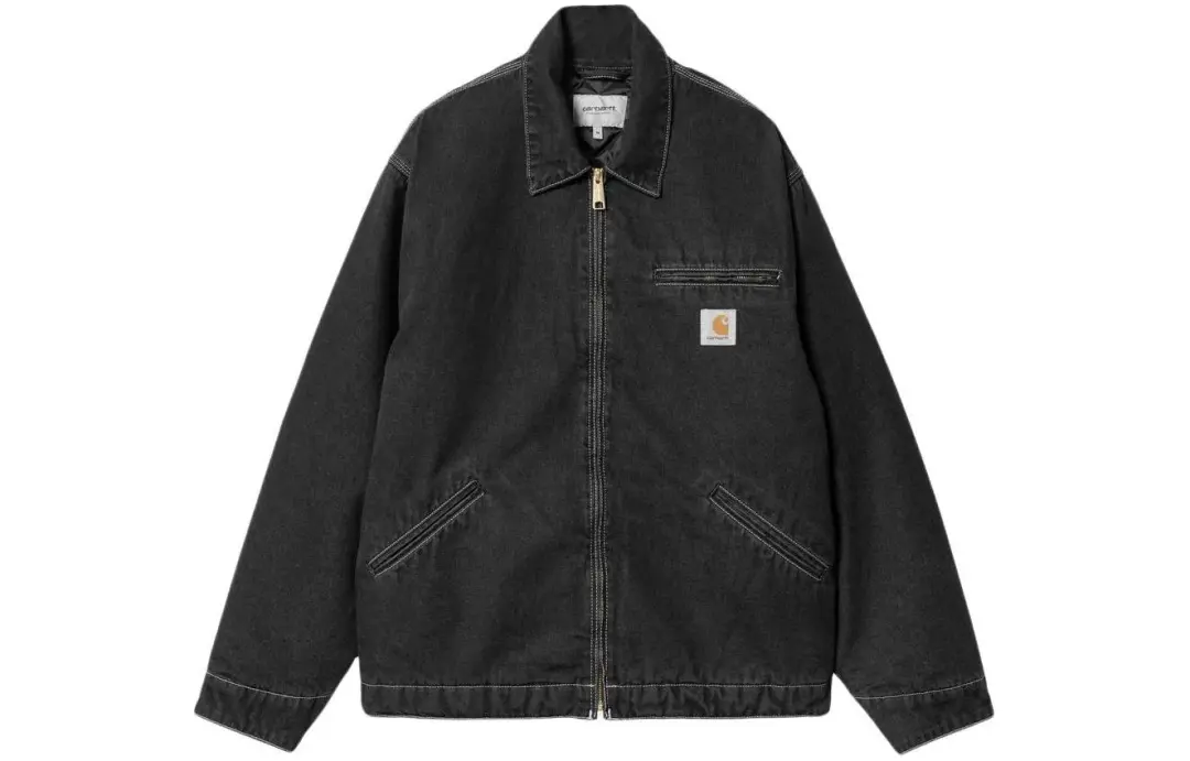 Carhartt WIP Preppy Style Collection OG Detroit Jacket Denim Jacket Men's Black Stonewashed