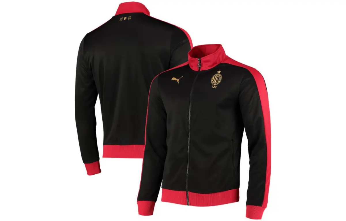 PUMA Jackets Men's Red Stand Collar Moderate Straight Fit