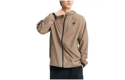 New Balance Jackets Men's Brown Hooded Moderate Other