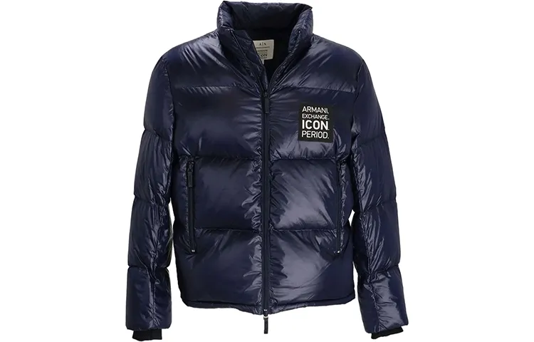ARMANI EXCHANGE Logo-patch Zip-up Padded Down Jacket
