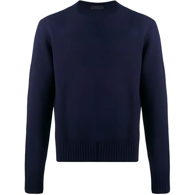 PRADA Sweaters Men's Blue Crew Neck Moderate Other