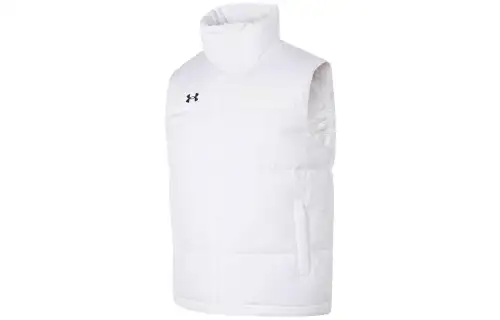 Under Armour Down Vests Unisex White Stand Collar Moderate Other