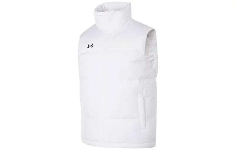 Under Armour Down Vests Unisex White Stand Collar Moderate Other