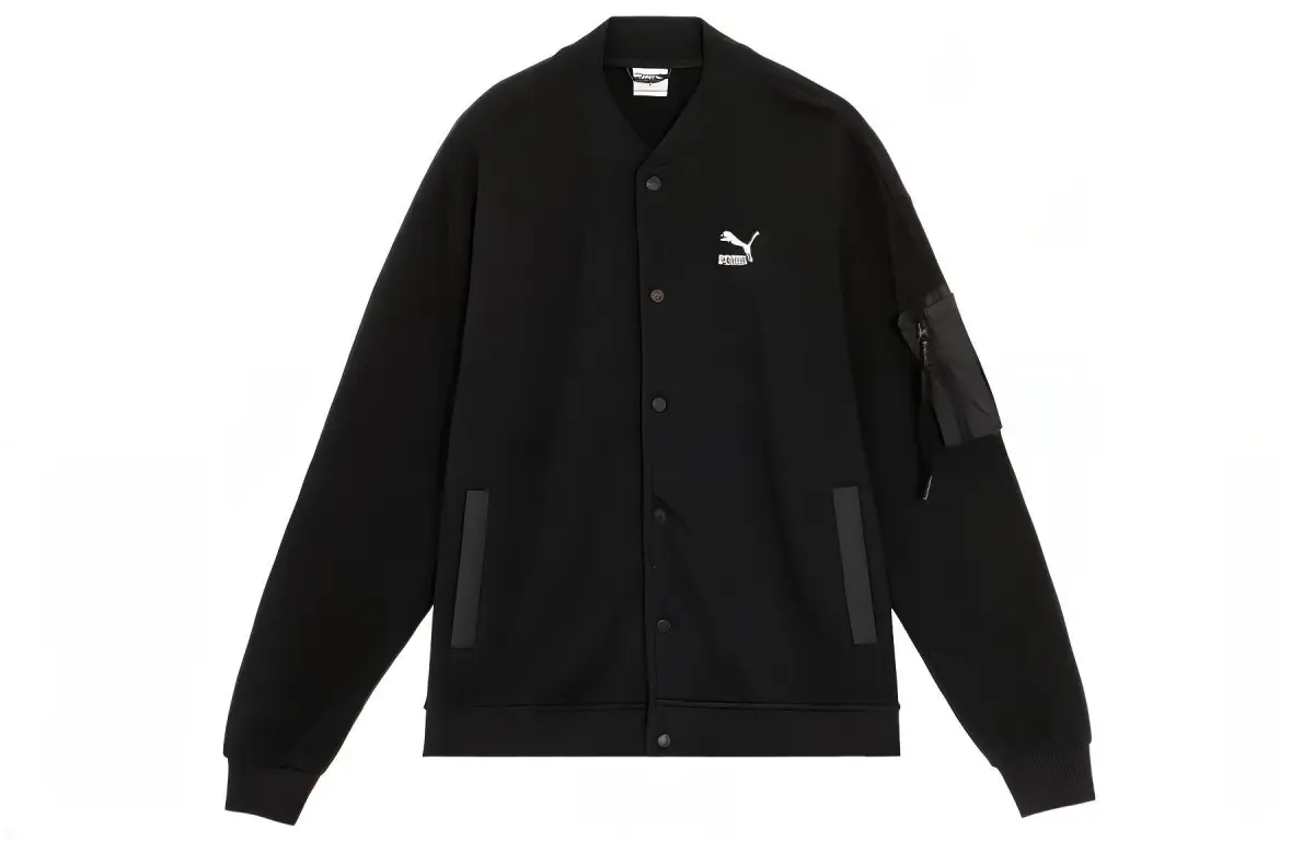 PUMA Jackets Unisex Black Baseball Collar Moderate Other