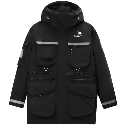 CAMEL Camel Everest Series Outdoor Rock Climbing and Skiing Oil Repellent Heat Storage Heat Reflective Mid-Length Thickened Goose Down Liner Jacket Men's Style